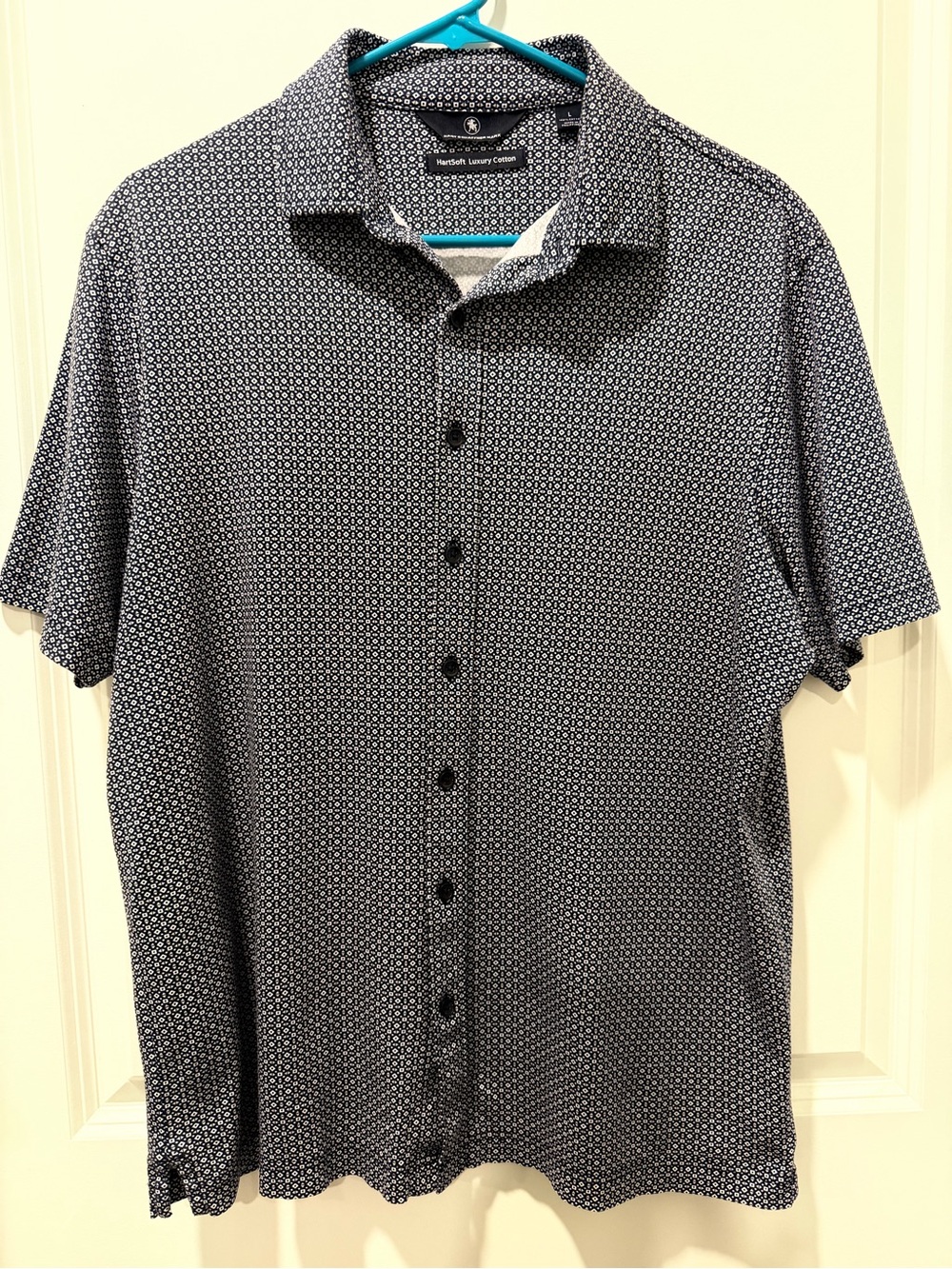 Navy Patterned Men's Shirt